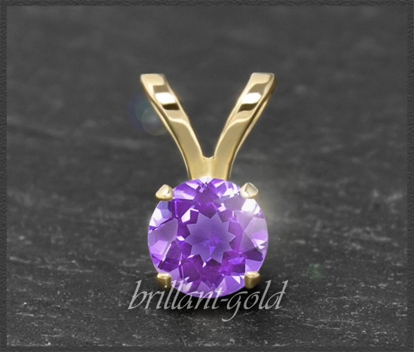 Anhänger 585 Gold Amethyst violett 4,5,6,7mm